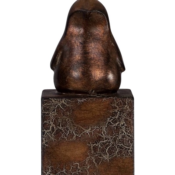 360 Lighting Bird Rustic Farmhouse Crackle Bronze Brown Lamp with Burlap Shade - Picture 3 of 6